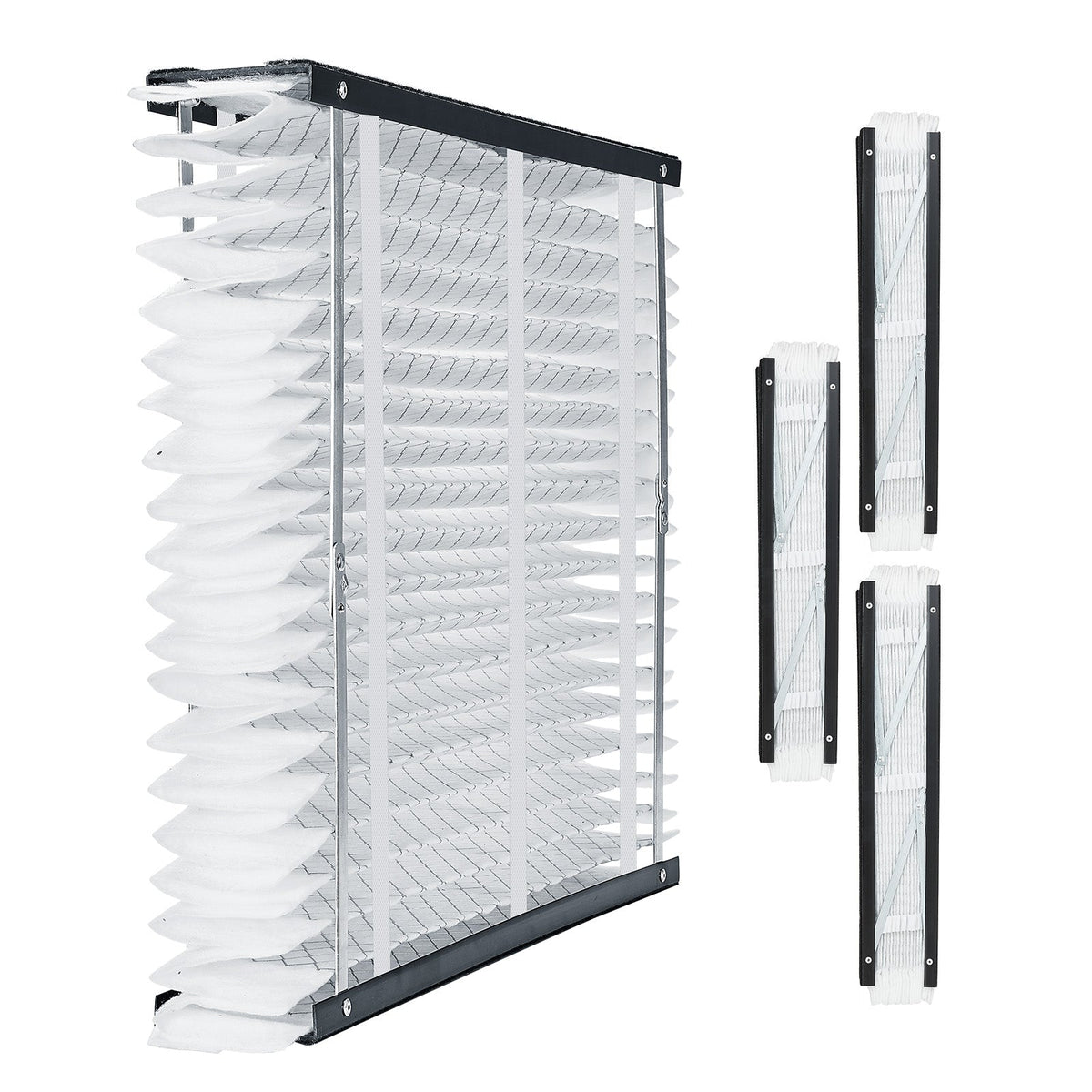 MERV 11 Electrostatic Pleated Air Filters 4-Pack for HVAC Furnace - White
