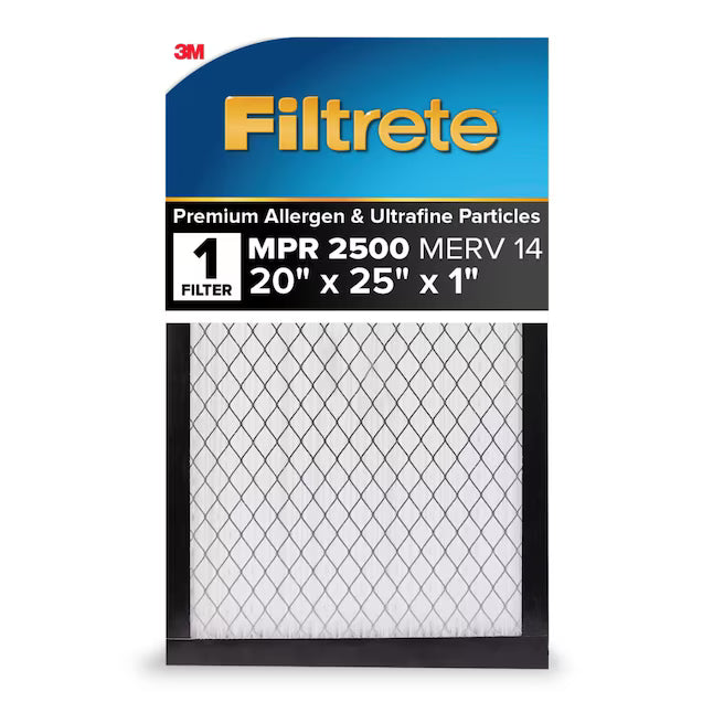3M Filtrete 20x25x1 Air Filters - MPR 2500, MERV 14, 3-Pack