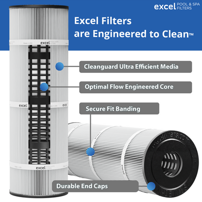 Excel Filters XLS-718 4-Pack Replacement Filter Cartridges, Compatible with Pentair Clean & Clear Plus 420 and Waterway 425, Replaces Pentair R173576