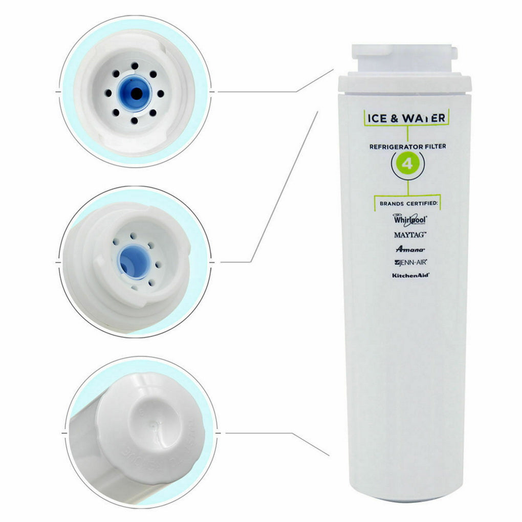 Everydrop EDR4RXD1 Filter 4 cartridge with close-up views of its connector and end cap