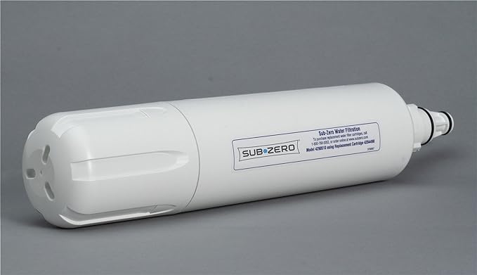 Sub-Zero 4204490 water filter lying horizontally on a gray background